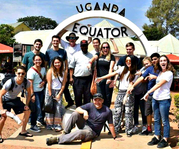 tourists at equator